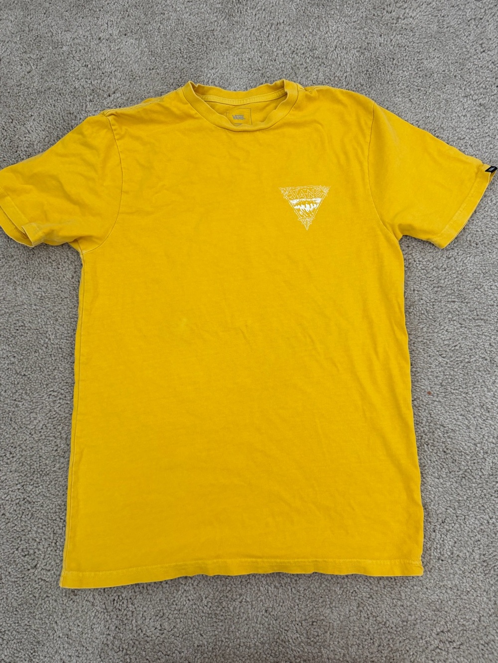 Vans Premium Yellow T-Shirt with Wave Small Chest Logo and Large Back logo